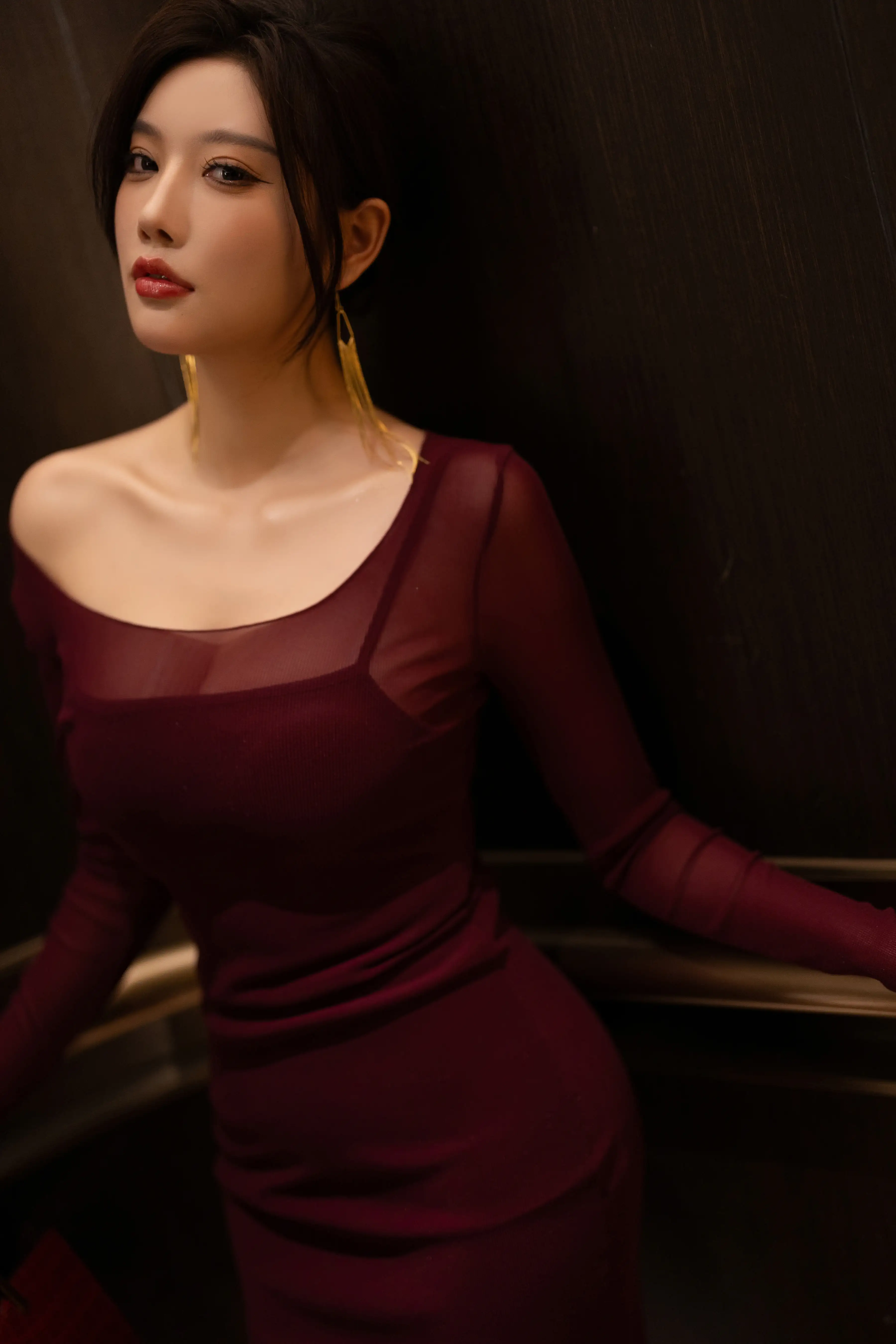 杨晨晨_NO.029_内购无水印_9348_红色连衣短裙_ - M940.COM 内部私购-第4张